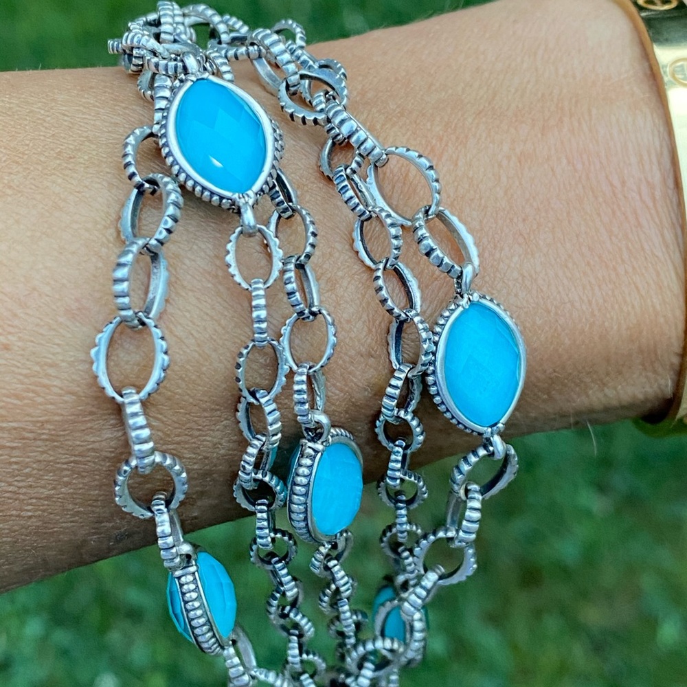 Lagos Venus Layered Crystal & Turquoise  Bracelet